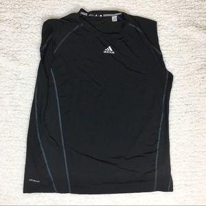 Adidas Black Panel Sleeveless Muscle Shirt